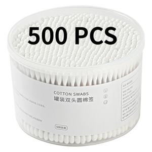 500개입 양면 목화 면봉 코 귀 청소 여성 메이크업 도구 립스틱 면봉 팁 스틱 바스톤시요스 오이도스