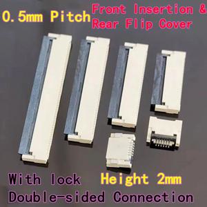 10PCS 0.5mm FPC 플렉시블 플랫 케이블 소켓 SMD 전면 삽입 및 후면 플립 커버 양면 상하 연결 잠금 장치