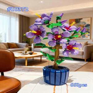 보타니카이 컬렉션 히비스커스 꽃 블록 세트 10372 레고와 호환 크리스마스 선물에 적합, 660개