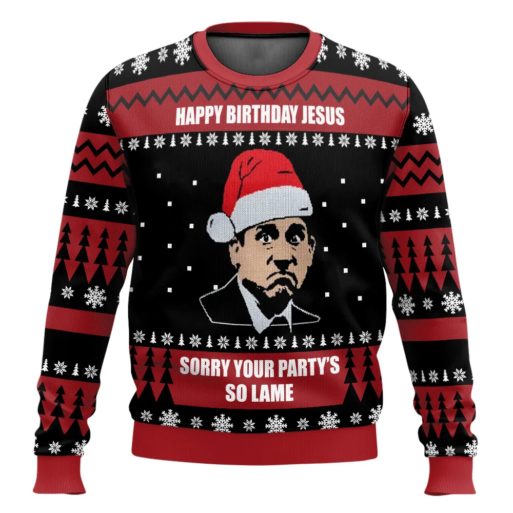 오피스 웃긴 크리스마스 스웨터 2025 신상 남성 오버사이즈 후드티 겨울 여성 스웨트셔츠