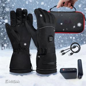 히팅 장갑 HG08 스키 아웃도어 방수 방한 전기 터치스크린 리포 배터리 하이킹 라이딩 레이싱 캠핑 오토바이
