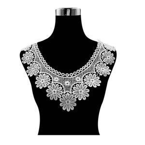 수용성 레이스 칼라 꽃 자수 칼라 거짓 칼라 재단사 DIY 의류 액세서리