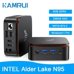KAMRUI 미니 PC 인텔 알더 레이크 N95 8GB DDR4 256GB M.2 SSD 윈도우11프로 비즈니스 오피스 미니 PC HDMI 2.0 4K 디스플레이 WiFi5 BT4.2 홈