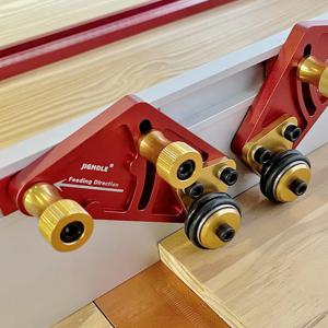 1 쌍 베어링 롤러 피더, 업그레이드 된 알루미늄 합금 깃털 Loc 보드, 테이블 톱 공급 안전 추진 보조 도구