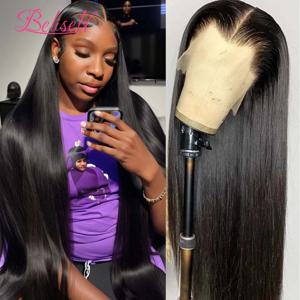 13x6 HD 레이스 프론탈 가발 본 스트레이트 인모 가발 미리 탈색된 풀고 글루리스 인모 가발 탄력 있는 드로우스트링 포함