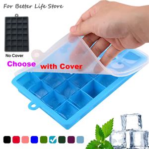 뚜껑 포함/뚜껑 없음 24 홀 실리콘 아이스 트레이 사각형 상자 보조 식품 퓌레 치즈 젤리 몰드 바 주방 도구 칵테일 큐브