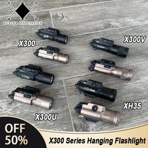 전술 Surefir X300 X300U 울트라 X300V XH35 금속 권총 총 스트로브 LED 라이트 맞는 20mm 레일 Airsoft 교수형 사냥 손전등