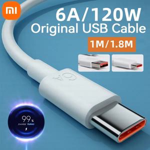 Original Xiaomi 6A Usb 유형 C 케이블 충전기 120w 터보 Tipo Mi 13 12 11 10 Pro ultra Poco x3 Redmi Note K50 40 용 고속 충전