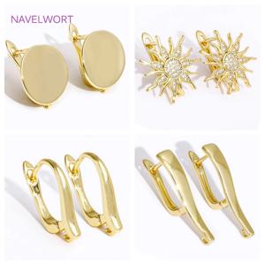 멀티 스타일 18K 골드 도금 황동 Shvenzy 귀걸이 후크 귀 와이어 패스너, 귀걸이 액세서리, DIY 쥬얼리 용품 만들기