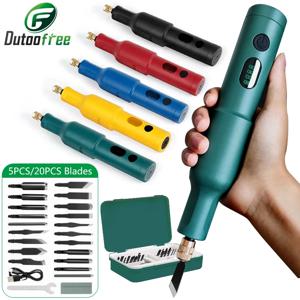 5PCS/20PCS 블레이드 목수 루트 조각 미니 전원 조각 치즐 목공 리튬 전기 조각 칼 치즐 세트