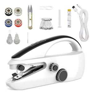 공예 수선 기계가있는 미니 재봉틀 핸드 헬드 2 속도 단일 스레드 스티치 전기 재봉 작은 가제트