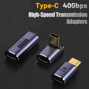 맥북용 USB C타입 어댑터, 90 도 고속 충전 컨버터, 수-암, PD 데이터 전송, 100W, 40gbps