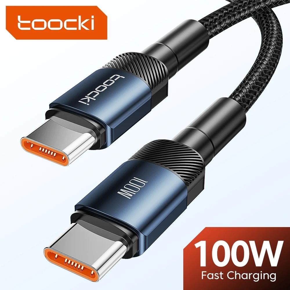 Toocki 100W USB 유형 C-USB C 케이블 PD 3.0 Macbook 용 고속 충전 충전기 유형-C 와이어 코드 Samsung Xiaomi USB-C 케이블 1M 2M