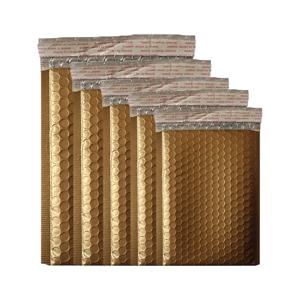 두꺼운 알루미늄 폼 패딩 배송 봉투, 충격 방지 포장 택배 가방, 의류 패키지, 무광 골드 버블 봉투, 50 개