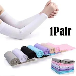 얼음 실크 슬리브 선 스크린 커프 팔 슬리브 Uv 태양 보호 Anti-Slip 여름 남성 여성 장갑 야외 승마 새로운