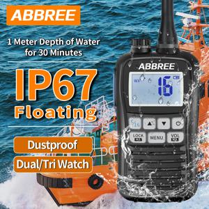 ABBREE AR-25M 해양 라디오 트랜시버 워키토키, IP67 방수 VHF 휴대용 플로트 베셀 토크 NOAA, 보트용 양방향 라디오