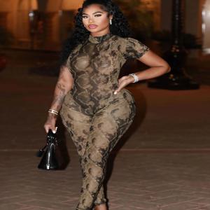 Nibber는 Jumpsuit 여성 백리스 드래곤 프린트 짧은 소매 피트니스 활동 운동 오버볼 슬림 스트레치 클럽웨어