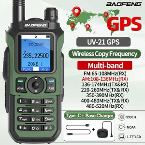 바오펑 UV-21 PRO 무전기 GPS 멀티 밴드 무선 주파수 복사 타입-C 장거리 업그레이드 UV 17 PRO GPS 햄 무전기
