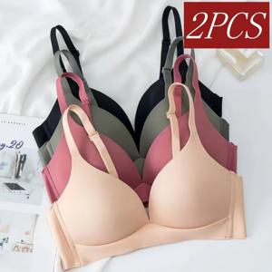 2 개/대 여성을위한 원활한 브래지어 광택 속옷 3/4 컵 푸시 업 브래지어 비 와이어 Bralette 일본 여성 섹시한 란제리 S-XXL