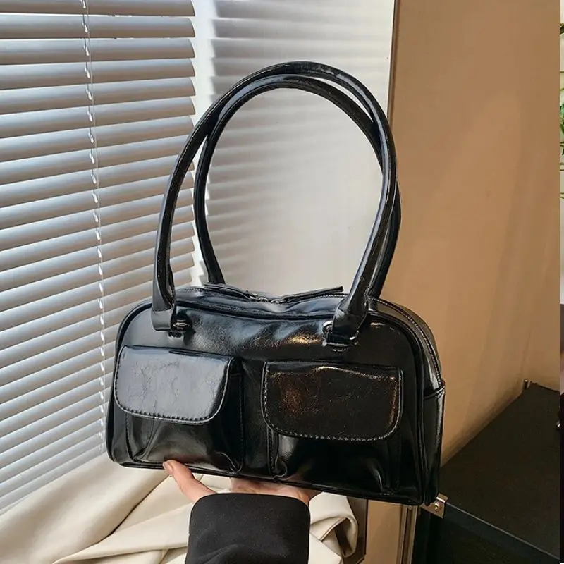 여성용 숄더백, 핸드백 여성용 지갑, 블랙 크로스바디 백, 겨드랑이 가방,