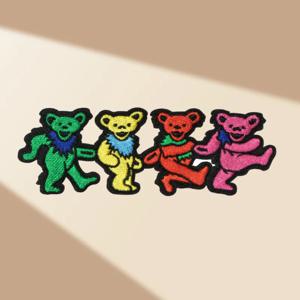 죽은 춤추는 곰 자수 패치 다리미, 힙합 락 배지, DIY 선물, 옷 모자 가방 재킷, 트럭 운전사 모자, 1PC