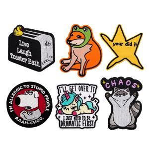 귀여운 강아지 동물 따옴표 의류 자켓에 대한 수 놓은 패치 만화 패치 패치에 DIY 아이언 Applique 액세서리 스티커