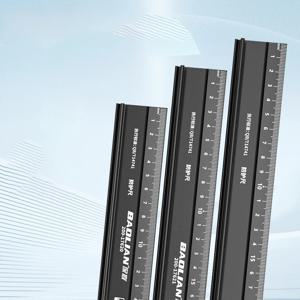 핑거 가드 엣지와 미끄럼 방지 베이스가 있는 전문 ​​알루미늄 안전 눈금자 - 정확한 절단 및 제작에 적합 - 내구성
