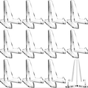 12Pcs 아크릴 미니 동전 디스플레이 스탠드 포켓몬 카드 기념 도전 동전 캡슐 메달 홀더에 대 한 작은 이젤 랙 선반