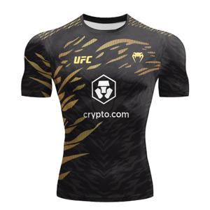 2025 여름 새로운 UFC T 셔츠 유럽 사이즈 대형 T 셔츠 트레이닝 복 작업복 속건성 및 통기성 탑