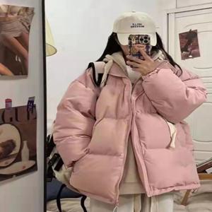 겨울 신상 여성용 면 재킷 브레드 스타일 루즈핏 학생용 레이지 패션 한국 버전 지퍼 클로저 숏 코트