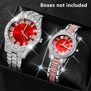 세련된 커플 쿼츠 시계 세트, 아연 합금 케이스, 아날로그 디스플레이, 발렌타인 데이, 부활절, 이드를 위한 완벽한 선물