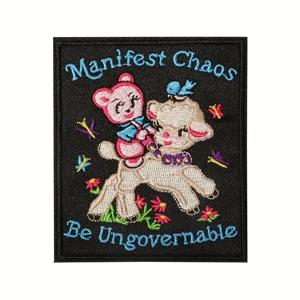 1개입 불굴의 자수 패치, 귀여운 양 만화 동물 배지, 옷, 모자, 가방, 재킷, 트러커 모자에 붙이는 DIY 선물
