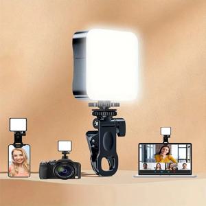 다목적 필 라이트 조정 가능한 휴대용 클립온 필 라이트 배터리 구동 화상 통화용 3가지 모드 메이크업 사진 조명