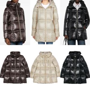 2025H 신상 지퍼 터틀넥 후드 드로스트링 우아한 출퇴근용 재킷 롱 다운 재킷