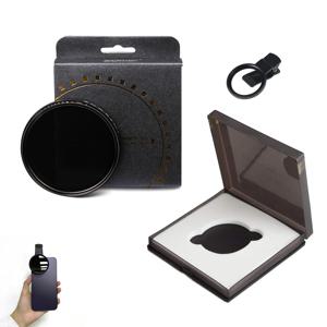 ZOMEI 초박형 휴대폰 카메라 렌즈, 전문가용 원형 편광 필터, 클립 포함, 스마트 휴대폰용, 52mm ND2-ND400