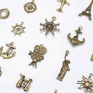 빈티지 금속 펜던트 청동 Diy 매력 스타 징후 Astro 인용 북마크 펜던트 일기 장식 목걸이 장식품