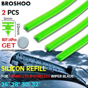 2 PCS 자동차 와이퍼 블레이드 프레임리스 뼈없는 와이퍼 용 실리카 젤 실리콘 리필 스트립 6mm 26 