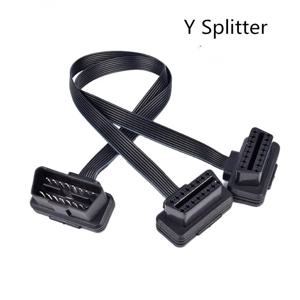 30CM obdii 확장 듀얼 커넥터 y 분배기 obd2 16pin 남성-여성 연결 플랫 + 국수처럼 얇은 elm327
