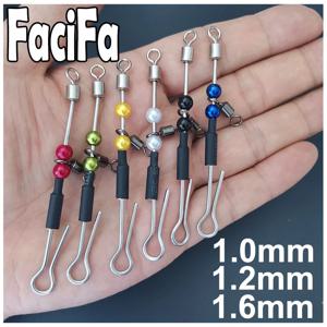 6 Pcs 베어링 회전 낚시 커넥터 빠른 후크 Urfe Para Temporales Enganches Rapidos Para la Pesca Kolay Atma Aparati