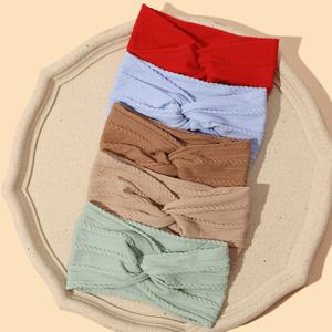 새로운 트위스트 매듭 아기 머리띠 귀여운 탄성 솔리드 소녀 Hairbands 소프트 나일론 키즈 모자를 쓰고 있죠 어린이 헤어 액세서리 44 색상