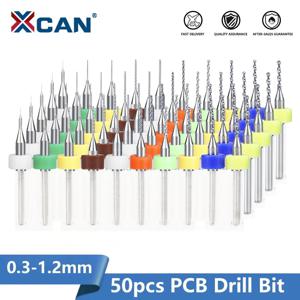 XCAN PCB 드릴 비트 50pcs 드릴링 PCB 회로 기판 용 0.3-1.2mm 초경 드릴 비트 1/8 ''생크 마이크로 드릴 비트 세트