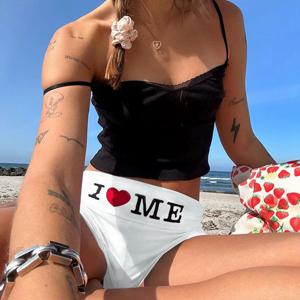 I Love Me 프린트 여성 캐주얼 반바지, 화이트 블랙, 신축성 하이 웨이스트, 레이디 바디콘 반바지, 섹시한 Y2k 스포츠 반바지, 여름 패션