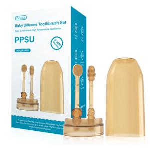 MAMIJOY 3-In-1 베이비 실리콘 혀 브러쉬 유아 유아 구강 관리 칫솔 훈련 치아 브러쉬 커버 BPA 무료 BY11