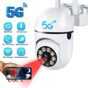 Yiiot APP 5G IP 카메라 1080P HD WiFi 감시 카메라 풀 컬러 야간 투시경 보안 카메라 4x 디지털 줌 무선 카메라