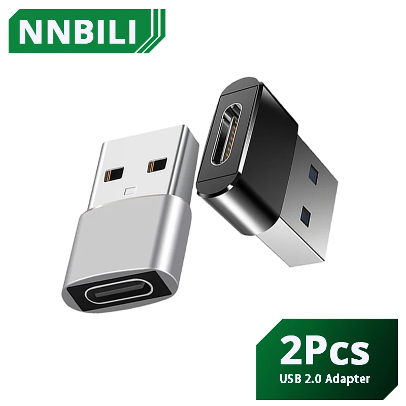 유형 C OTG 어댑터에 2Pcs USB Macbook 용 마이크로 USB 유형-c 여성 변환기에 USB USB-C 남성 삼성 S20 USBC OTG 커넥터
