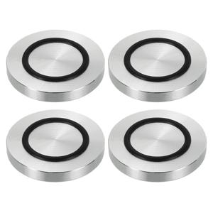 4pcs 40/50/60mm 직경 알루미늄 원형 디스크 유리 상단 어댑터 M8 라운드 테이블 피트 패드 플레이트 하드웨어 미끄럼 방지 고무 링