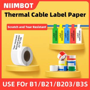 Niimbot 미니 스마트 휴대용 프린터 열 와이어 케이블 스티커 B1 B21 B203 용 자체 접착 방수 식별 섬유 태그