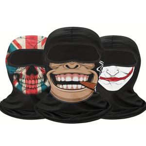 1pc Balaclava 페이스 마스크 광대 유령 해골 마스크, 통기성 방풍, 여름 Sprin 용 UV 태양 먼지 보호 풀 페이스 커버