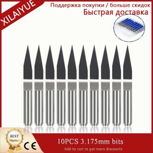 10PCS 3.175mm 비트 나무 PCB 조각사 팁에 대 한 CNC 조각 기계 CNC 3018 PRO /1610 2418에 대 한 밀링 커터 DIY 취미 칼.