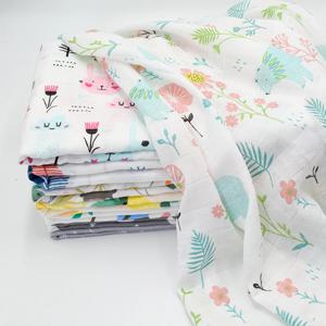 1Pc 모슬린 100% 코튼 베이비 Swaddles 부드러운 신생아 랩 INS 스타일 유아 담요 120*110CM